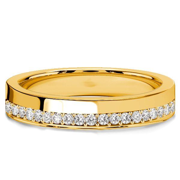 Dainty Inside-Edge Half Eternity Stackable Ring - Sterling Silver Band, 0.20 CT. TW.