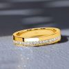 Dainty Inside-Edge Half Eternity Stackable Ring - Sterling Silver Band, 0.20 CT. TW.