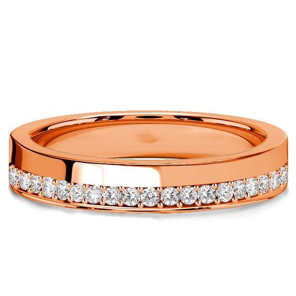 Dainty Inside-Edge Half Eternity Stackable Ring - Sterling Silver Band, 0.20 CT. TW.
