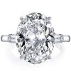 Oval Three Stone White Sapphire Engagement Ring - Sterling Silver