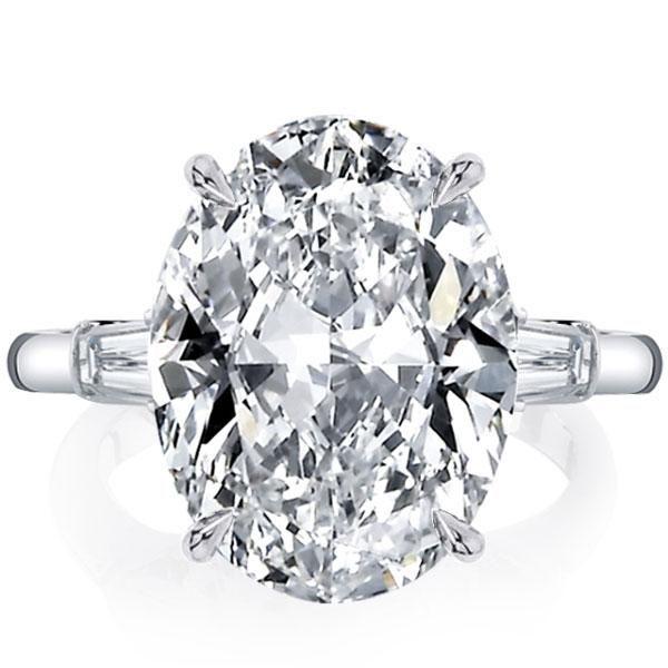 Oval Three Stone White Sapphire Engagement Ring - Sterling Silver