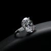 Oval Three Stone White Sapphire Engagement Ring - Sterling Silver