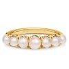 Golden Pearl Ring - 18K Gold Plated Sterling Silver Pearl Jewelry for Women