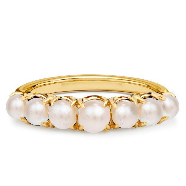 Golden Pearl Ring - 18K Gold Plated Sterling Silver Pearl Jewelry for Women