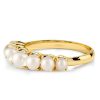 Golden Pearl Ring - 18K Gold Plated Sterling Silver Pearl Jewelry for Women