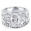 Sterling Silver Three Stone Created White Sapphire Bridal Set (7.01 CT TW)