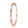 Classic Rose Gold Plated Sterling Silver Bracelet for Women, 7 Inch, 4.75MM Wide