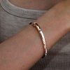 Classic Rose Gold Plated Sterling Silver Bracelet for Women, 7 Inch, 4.75MM Wide