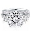 Round Cut Sterling Silver Double Prong Engagement Ring - 6.84 Carat