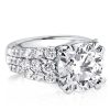 Round Cut Sterling Silver Double Prong Engagement Ring - 6.84 Carat