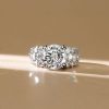 Round Cut Sterling Silver Double Prong Engagement Ring - 6.84 Carat