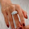 Round Cut Sterling Silver Double Prong Engagement Ring - 6.84 Carat