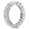 Princess Cut Eternity Wedding Band in Sterling Silver with 4.25 CT. TW. Simulated Diamonds