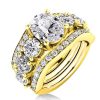 Women's 5.00 CT Oval Cut Engagement and Wedding Ring in 18K Gold Plated Sterling Silver