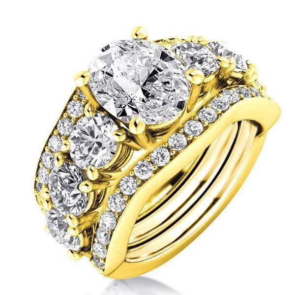 Women's 5.00 CT Oval Cut Engagement and Wedding Ring in 18K Gold Plated Sterling Silver
