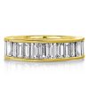 Golden Eternity Baguette Wedding Band - 18K Gold Plated Sterling Silver