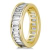 Golden Eternity Baguette Wedding Band - 18K Gold Plated Sterling Silver