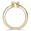 Pear Shaped White Sapphire Chevron Engagement Ring in 18K Gold Plated Sterling Silver