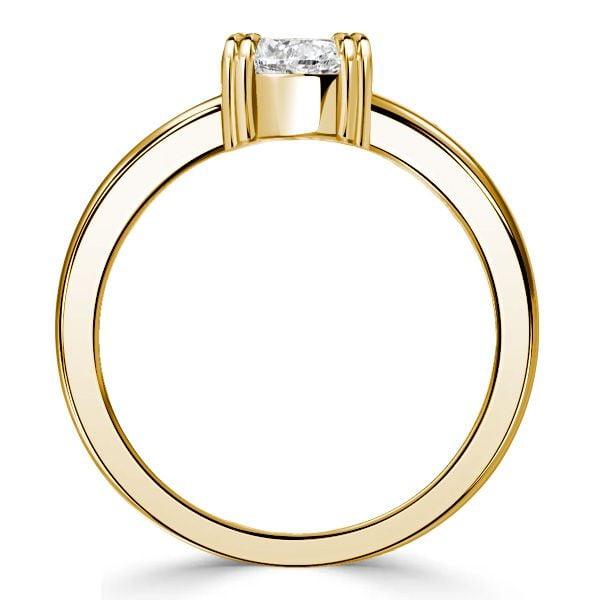 Pear Shaped White Sapphire Chevron Engagement Ring in 18K Gold Plated Sterling Silver