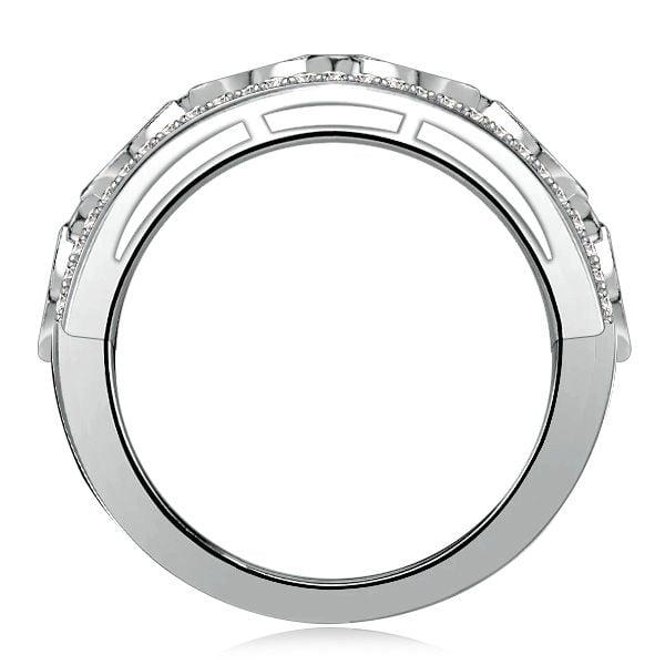 Oval Cut Amethyst Wedding Band Ring in 925 Sterling Silver, 3.32 CT TW