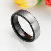Two-Tone Black & Silver Titanium Steel Men's Wedding Band - 6mm Comfort Fit