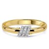 Paved Spiral Design 925 Sterling Silver Wedding Band Ring with Yellow Gold Plating