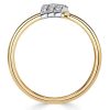 Paved Spiral Design 925 Sterling Silver Wedding Band Ring with Yellow Gold Plating
