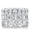 Stackable Sterling Silver Band Set with Oval, Emerald, and Pear Cut Stones