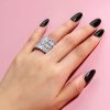 Stackable Sterling Silver Band Set with Oval, Emerald, and Pear Cut Stones