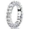 Stackable Sterling Silver Band Set with Oval, Emerald, and Pear Cut Stones