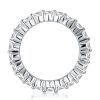 Stackable Sterling Silver Band Set with Oval, Emerald, and Pear Cut Stones