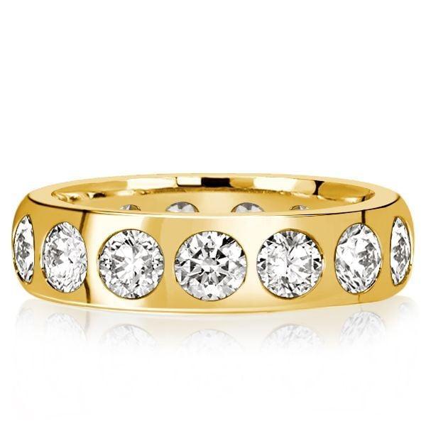 18K Gold Plated Stackable Band Set for Women - Baguette and Round Cut CZ