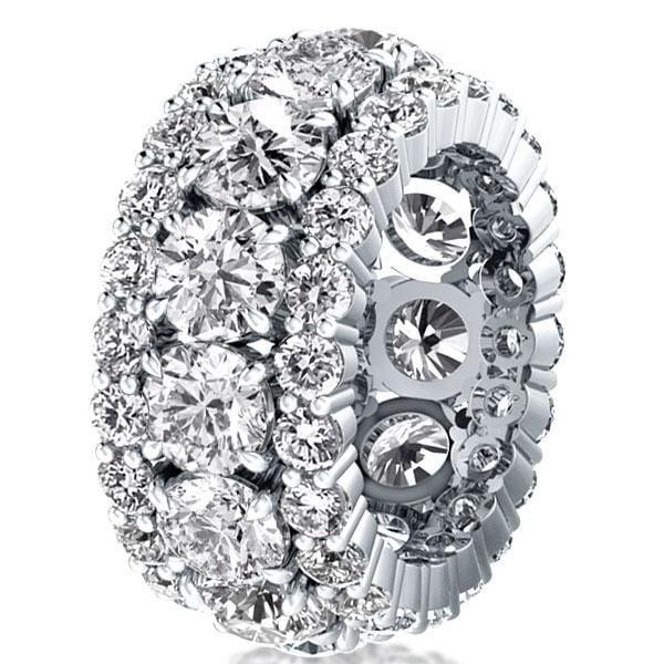 Round Sapphire Engagement Ring in 925 Sterling Silver with 7.55 CT. TW. Stone