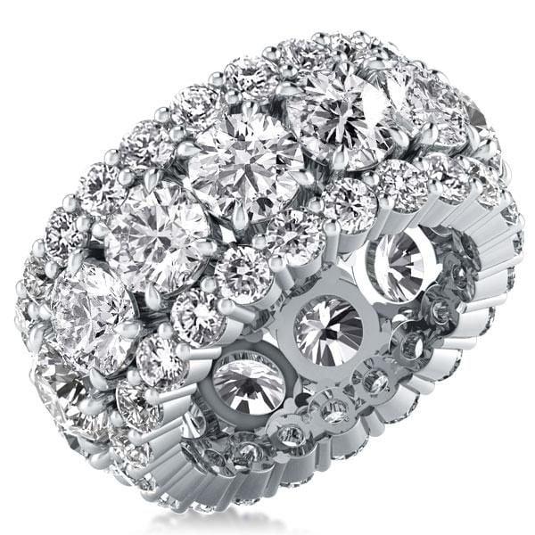 Round Sapphire Engagement Ring in 925 Sterling Silver with 7.55 CT. TW. Stone