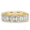 1.99 CT. TW. Baguette Cut Half Eternity Band Ring in 18K Gold Plated Sterling Silver
