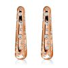 Rose Gold White Sapphire Hoop Earrings in Sterling Silver