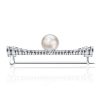 Antique Style Pearl & White Sapphire Bow Brooch - Sterling Silver Plated