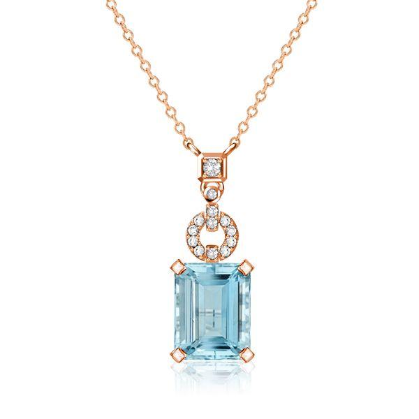 Sterling Silver Emerald Aquamarine Sapphire Pendant Necklace for Women - Choice of Chain Length & Plating
