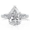 Pear Cut Solitaire Engagement Ring in Sterling Silver with Rhodium Finish
