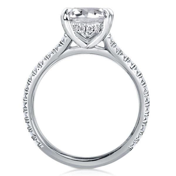 Pear Cut Solitaire Engagement Ring in Sterling Silver with Rhodium Finish