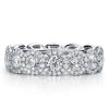 Sterling Silver Halo Wedding Band - Created White Sapphire Eternity Ring