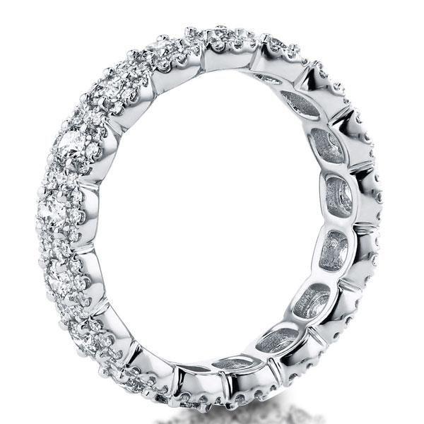 Sterling Silver Halo Wedding Band - Created White Sapphire Eternity Ring