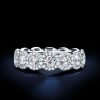 Sterling Silver Halo Wedding Band - Created White Sapphire Eternity Ring