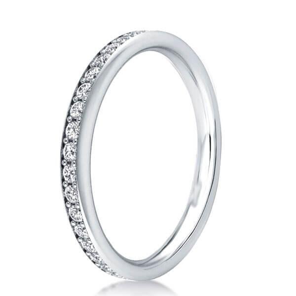 Twist Double Prong Created White Sapphire Bridal Set - Sterling Silver Engagement Ring