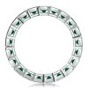 Asscher Cut Emerald Eternity Wedding Band for Women in Sterling Silver
