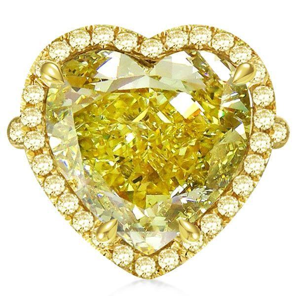 Halo Heart Engagement Ring - 18K Gold Plated Sterling Silver