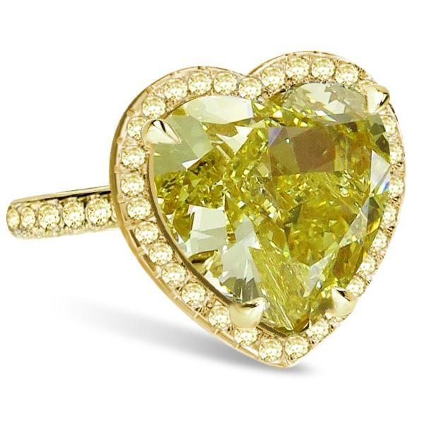 Halo Heart Engagement Ring - 18K Gold Plated Sterling Silver