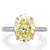 Oval Solitaire Engagement Ring - 925 Sterling Silver, 5 Carat Center Stone