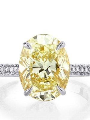 Oval Solitaire Engagement Ring - 925 Sterling Silver, 5 Carat Center Stone