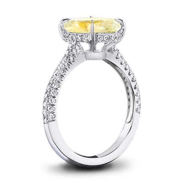 Oval Solitaire Engagement Ring - 925 Sterling Silver, 5 Carat Center Stone